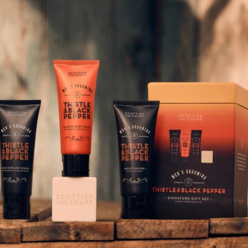 Scottish Fine Soaps Thistle & Black Pepper Signature Gift Set